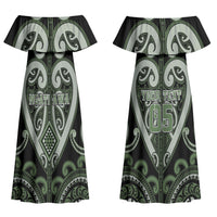 Custom Aotearoa Ngati Awa Couples Matching Off Shoulder Maxi Dress and Long Sleeve Button Shirt Maori Tribal Pattern LT05 - Polynesian Pride