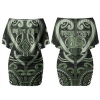 Custom Aotearoa Ngati Awa Couples Matching Off Shoulder Short Dress and Long Sleeve Button Shirt Maori Tribal Pattern LT05 - Polynesian Pride