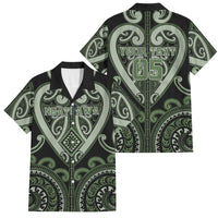 Custom Aotearoa Ngati Awa Family Matching Puletasi and Hawaiian Shirt Maori Tribal Pattern LT05 Dad's Shirt - Short Sleeve Green - Polynesian Pride