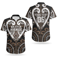 Custom Aotearoa Kati Mamoe Couples Matching Short Sleeve Bodycon Dress and Hawaiian Shirt Maori Tribal Pattern LT05 - Polynesian Pride