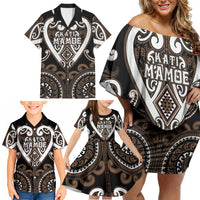 Custom Aotearoa Kati Mamoe Family Matching Off Shoulder Short Dress and Hawaiian Shirt Maori Tribal Pattern LT05 - Polynesian Pride