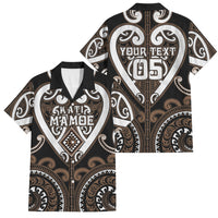 Custom Aotearoa Kati Mamoe Family Matching Tank Maxi Dress and Hawaiian Shirt Maori Tribal Pattern LT05 Dad's Shirt - Short Sleeve Brown - Polynesian Pride