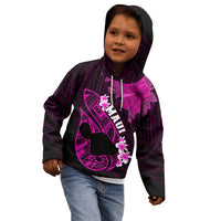 Hawaii Maui Kid Hoodie Polynesian Fish Hook Hibiscus Pink Version LT05 - Polynesian Pride