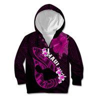 Personalized Hawaii Maui Kid Hoodie Polynesian Fish Hook Hibiscus Pink Version LT05 Zip Hoodie Pink - Polynesian Pride