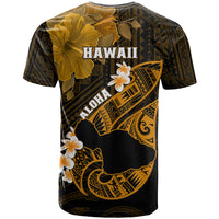 Hawaii Maui T Shirt Polynesian Fish Hook Hibiscus Gold Version LT05 - Polynesian Pride