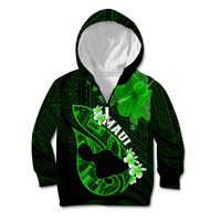 Hawaii Maui Kid Hoodie Polynesian Fish Hook Hibiscus Green Version LT05 - Polynesian Pride