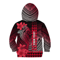 Personalized Hawaii Kid Hoodie Hammerhead Shark Kakau Polynesian Tribal Red LT05 - Polynesian Pride