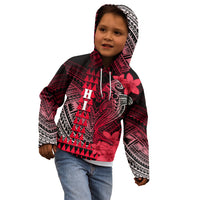 Personalized Hawaii Kid Hoodie Hammerhead Shark Kakau Polynesian Tribal Red LT05 - Polynesian Pride