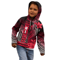 Personalized Hawaii Kid Hoodie Hammerhead Shark Kakau Polynesian Tribal Red LT05 - Polynesian Pride