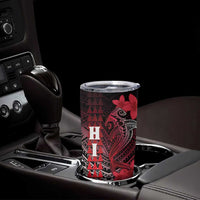 Personalized Hawaii Tumbler Cup Hammerhead Shark Kakau Polynesian Tribal Red