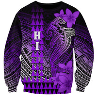 Personalized Hawaii Sweatshirt Hammerhead Shark Kakau Polynesian Tribal Purple LT05 Unisex Purple - Polynesian Pride