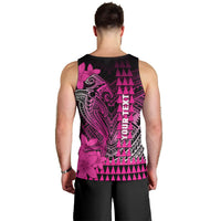 Personalized Hawaii Men Tank Top Hammerhead Shark Kakau Polynesian Tribal Pink LT05 - Polynesian Pride