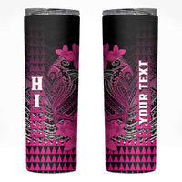 Personalized Hawaii Skinny Tumbler Hammerhead Shark Kakau Polynesian Tribal Pink