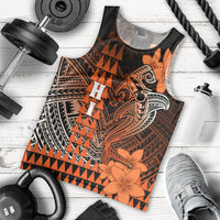 Personalized Hawaii Men Tank Top Hammerhead Shark Kakau Polynesian Tribal Orange LT05 Orange - Polynesian Pride