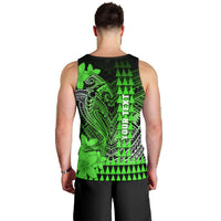 Personalized Hawaii Men Tank Top Hammerhead Shark Kakau Polynesian Tribal Green LT05 - Polynesian Pride