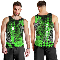 Personalized Hawaii Men Tank Top Hammerhead Shark Kakau Polynesian Tribal Green LT05 - Polynesian Pride