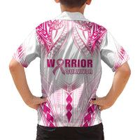 Breast Cancer Pink Out Family Matching Long Sleeve Bodycon Dress and Hawaiian Shirt Polynesian Art Tattoo White Version LT05 - Polynesian Pride