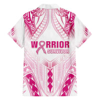 Breast Cancer Pink Out Family Matching Tank Maxi Dress and Hawaiian Shirt Polynesian Art Tattoo White Version