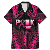 Breast Cancer Pink Out Family Matching Mermaid Dress and Hawaiian Shirt Polynesian Art Tattoo Black Version LT05 Dad's Shirt - Short Sleeve Black - Polynesian Pride