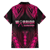 Breast Cancer Pink Out Family Matching Tank Maxi Dress and Hawaiian Shirt Polynesian Art Tattoo Black Version