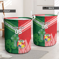 Tonga Ireland Rugby Custom Laundry Basket Ikale Tahi With Shamrocks Together