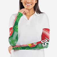 Tonga Ireland Rugby Custom Arm Sleeves Ikale Tahi With Shamrocks Together