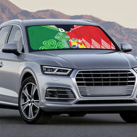 Tonga Ireland Rugby Custom Auto Sun Shade Ikale Tahi With Shamrocks Together