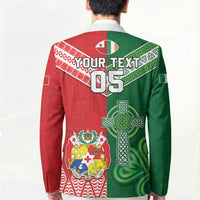 Tonga Ireland Rugby Custom Blazer Ikale Tahi With Shamrocks Together