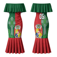 Tonga Ireland Rugby Custom Family Matching Mermaid Dress and Hawaiian Shirt Ikale Tahi With Shamrocks Together
