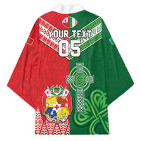 Tonga Ireland Rugby Custom Kimono Ikale Tahi With Shamrocks Together