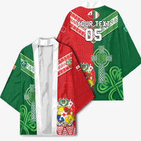 Tonga Ireland Rugby Custom Kimono Ikale Tahi With Shamrocks Together
