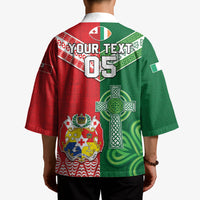 Tonga Ireland Rugby Custom Kimono Ikale Tahi With Shamrocks Together