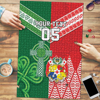 Tonga Ireland Rugby Custom Puzzle Ikale Tahi With Shamrocks Together