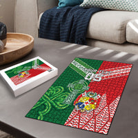 Tonga Ireland Rugby Custom Puzzle Ikale Tahi With Shamrocks Together