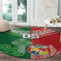 Tonga Ireland Rugby Custom Round Carpet Ikale Tahi With Shamrocks Together