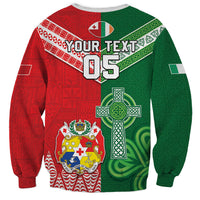 Tonga Ireland Rugby Custom Sweatshirt Ikale Tahi With Shamrocks Together