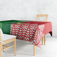 Tonga Ireland Rugby Custom Tablecloth Ikale Tahi With Shamrocks Together