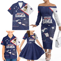 Personalized American Samoa And Samoa Family Matching Off The Shoulder Long Sleeve Dress and Hawaiian Shirt Together We Grow