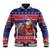 Samoa Christmas Baseball Jacket Samoan Santa Claus Manuia Le Kerisimasi