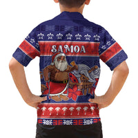 Samoa Christmas Family Matching Off The Shoulder Long Sleeve Dress and Hawaiian Shirt Samoan Santa Claus Manuia Le Kerisimasi