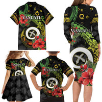 Love Vanuatu Christmas Family Matching Long Sleeve Bodycon Dress and Hawaiian Shirt God Yumi Polynesian Tribal Pattern LT05 - Polynesian Pride