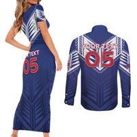 Super Toa Samoa Rugby Custom Couples Matching Short Sleeve Bodycon Dress and Long Sleeve Button Shirt Warrior Spirit LT05