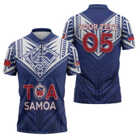 Super Toa Samoa Rugby Custom Zipper Polo Shirt Warrior Spirit LT05