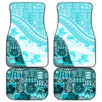 Hawaiian Tapa Car Mats Traditional Vintage Pattern Aqua LT05 Aqua - Polynesian Pride