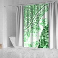 Hawaiian Tapa Shower Curtain Traditional Vintage Pattern Green LT05 - Polynesian Pride