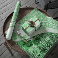 Hawaiian Tapa Wrapping Paper Traditional Vintage Pattern Green - Polynesian Pride