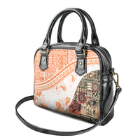 Hawaiian Tapa Shoulder Handbag Traditional Vintage Pattern Orange LT05 - Polynesian Pride