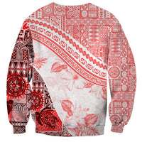 Hawaiian Tapa Sweatshirt Traditional Vintage Pattern Red LT05 - Polynesian Pride