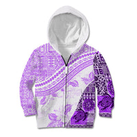 Hawaiian Tapa Kid Hoodie Traditional Vintage Pattern Violet LT05 - Polynesian Pride