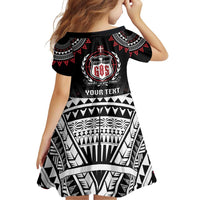 Personalised Samoa Black Saturday Family Matching Off Shoulder Short Dress and Hawaiian Shirt Samoa For Samoans